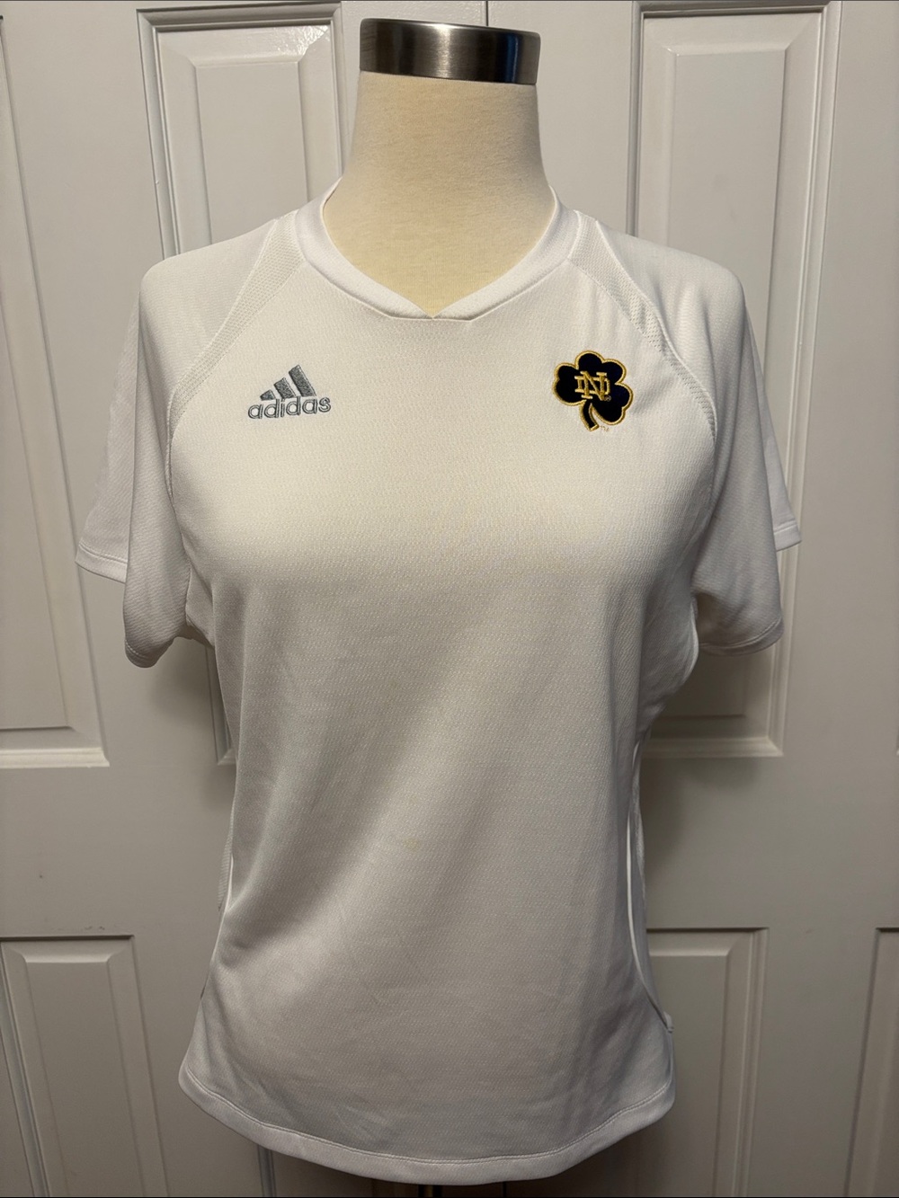 adidas Notre Dame Women’s White Short-Sleeve Athletic Jersey